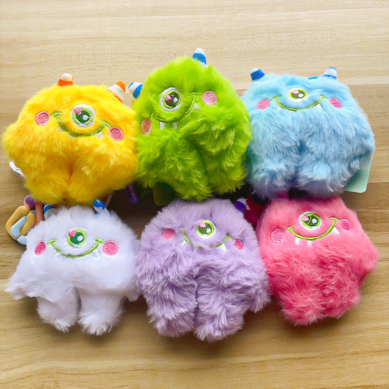 small monster plush pendant long hair doll car school bag key chain